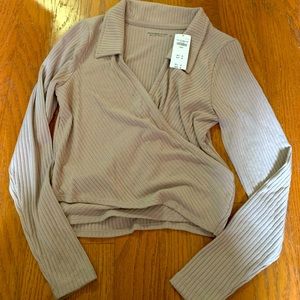 NWT Abercrombie faux wrap crop top